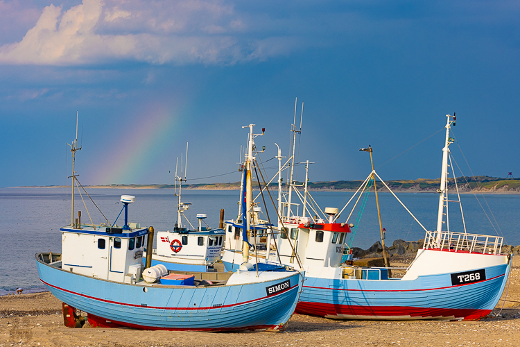 Fishing boats at Vorup&oslash;r beach