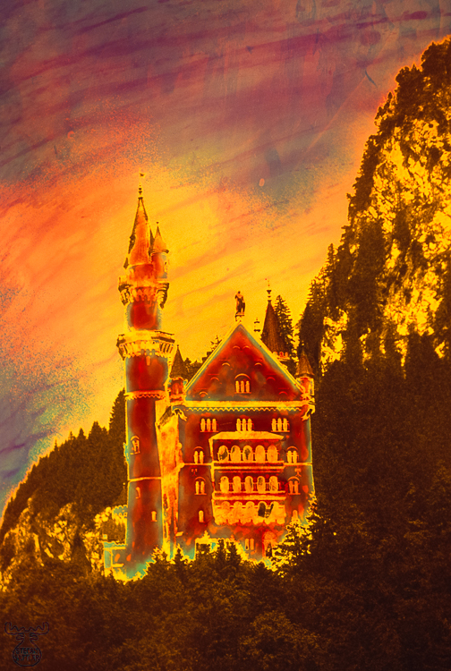 108 - Neuschwanstein in colours - Neuschwanstein in Farbe